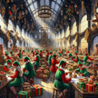 Elfin Joy Christmas Hall Canvas