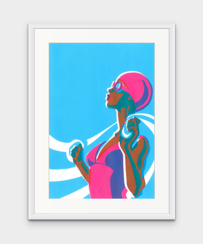 Eliza Swimmer - Black - Giclée Screen Print