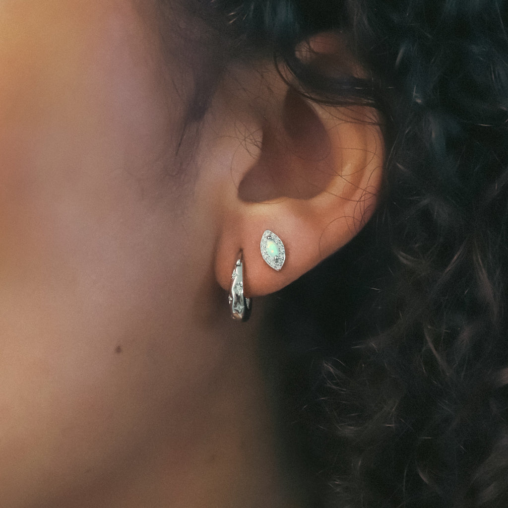 Pendientes de aro Esti Star | Plata