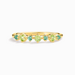 Staple-Ring Smaragd & Peridot aus 18K vergoldetem Sterlingsilber