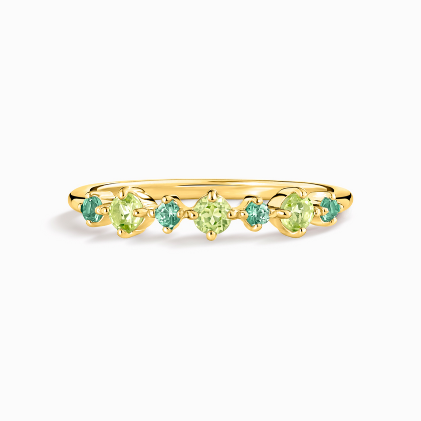 Staple-Ring Smaragd & Peridot aus 18K vergoldetem Sterlingsilber