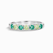Halb-Eternity-Ring mit Smaragd und Peridot in Sterlingsilber