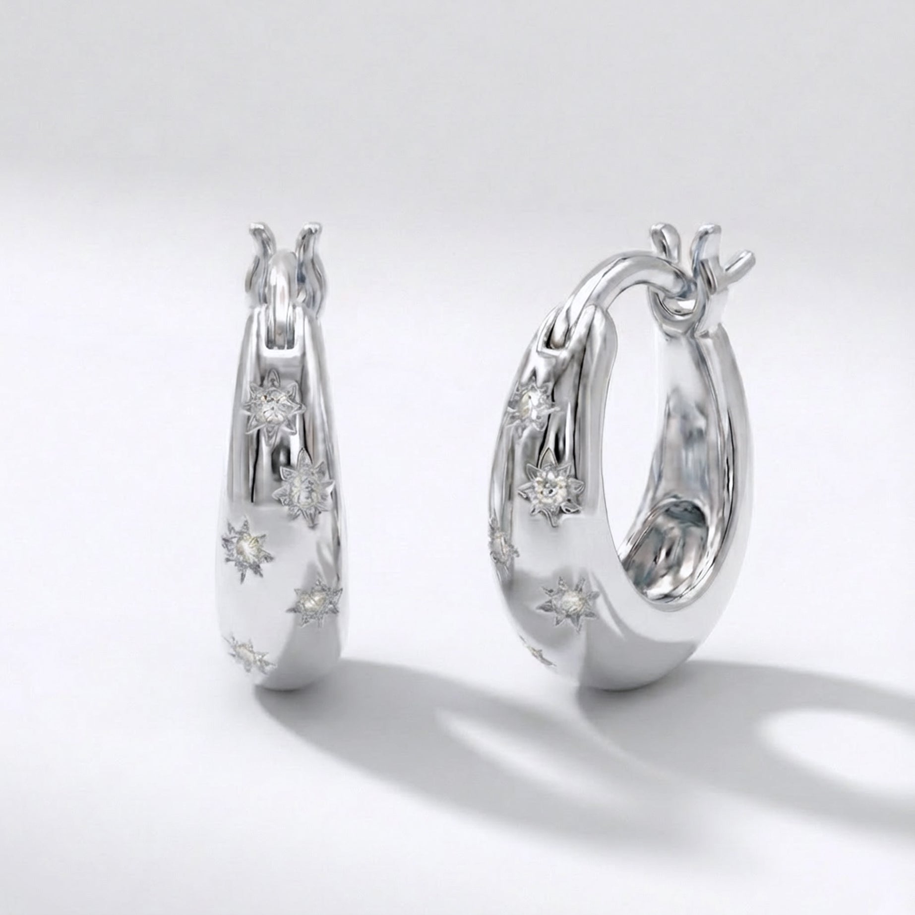 Pendientes de aro Esti Star | Plata