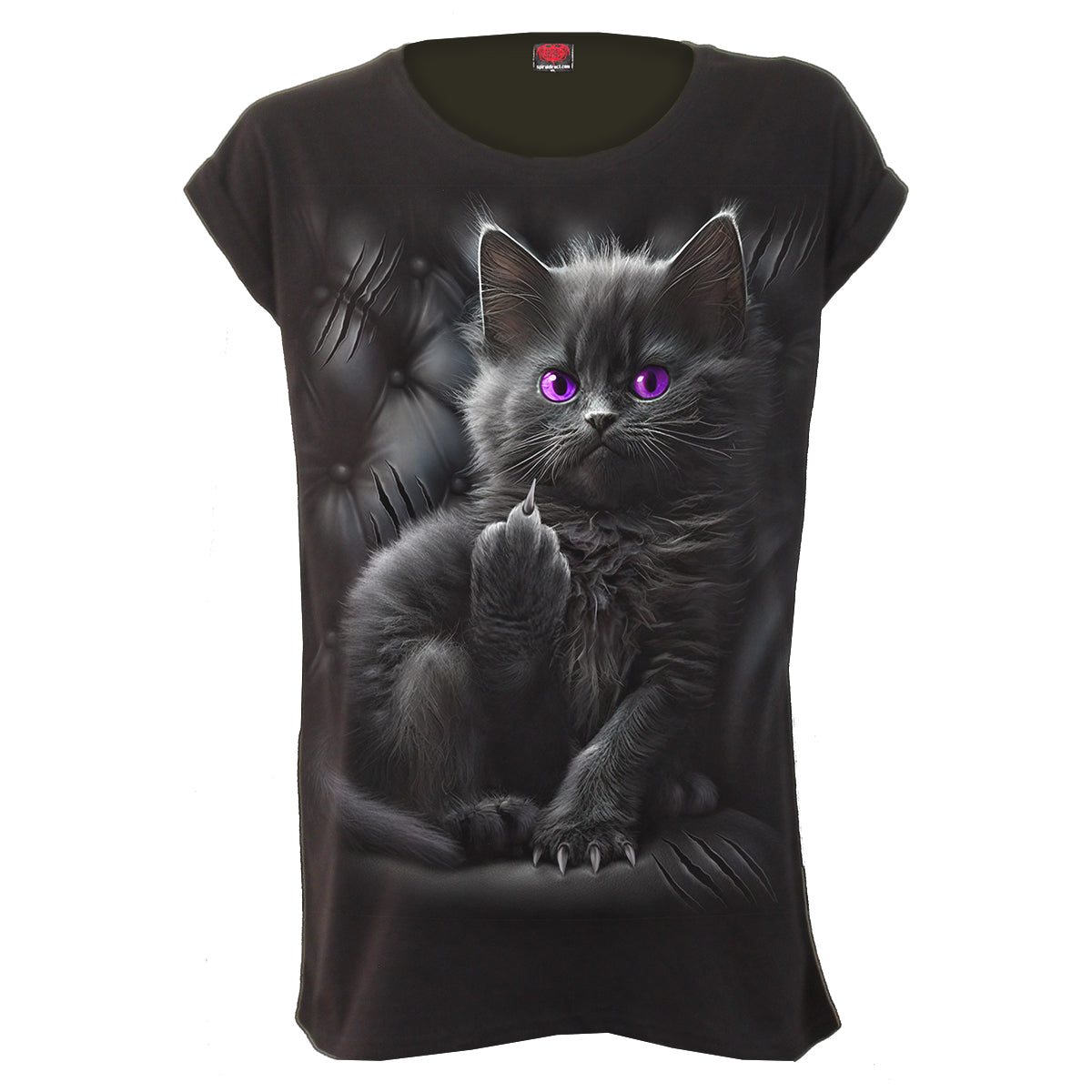 CATTITUDE - Turnup Sleeve Loosefit Tee
