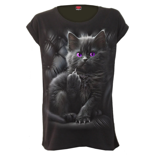 CATTITUDE - Turnup Sleeve Loosefit Tee