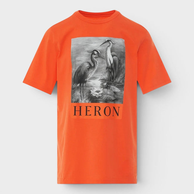 Heron Logo T-Shirt Orange Schwarz