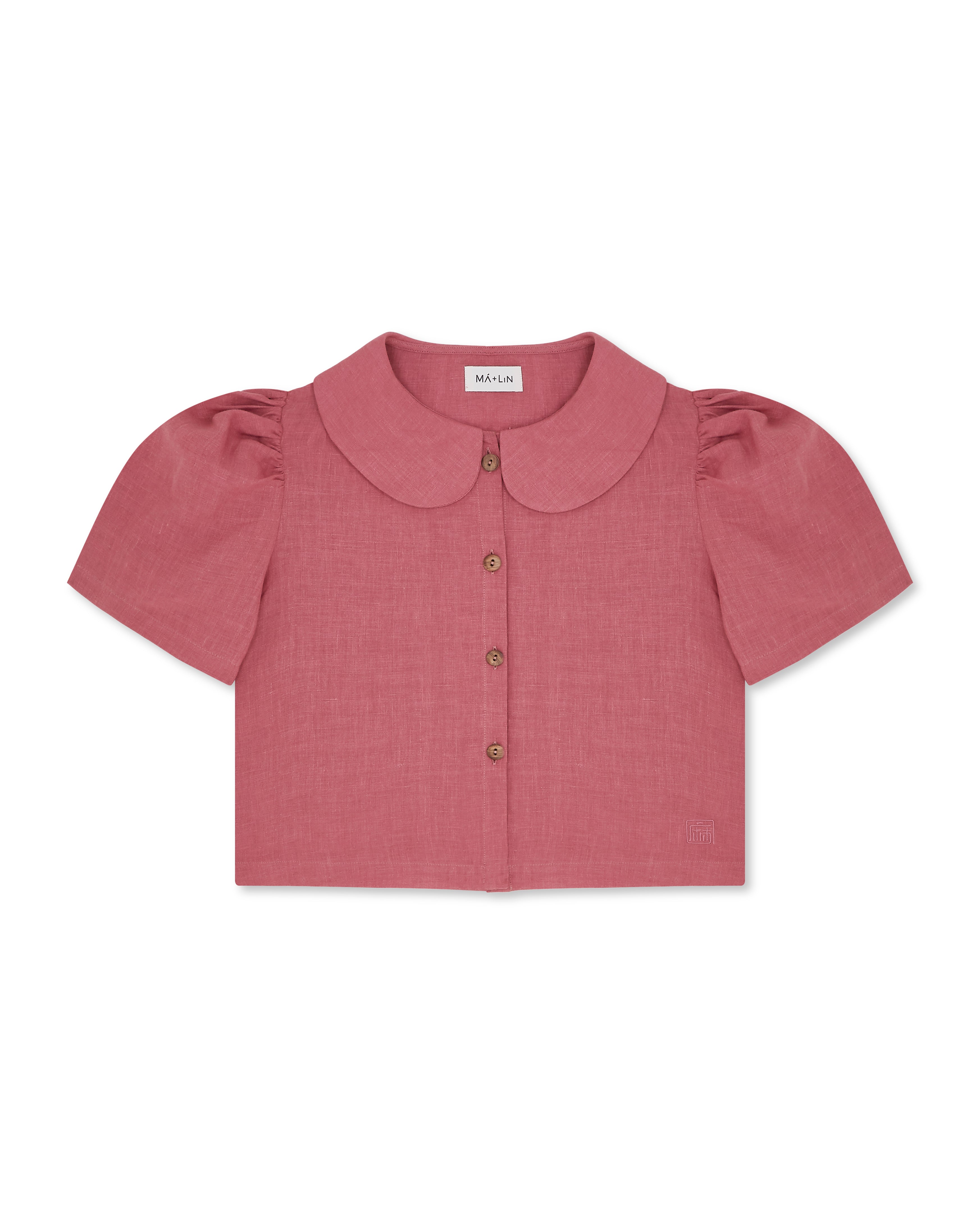 Frances Linen Cropped Blouse  - Berry -size S/M on pre-order for end of September delivery