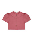 Frances Linen Cropped Blouse  - Berry - on pre-order for end of September delivery
