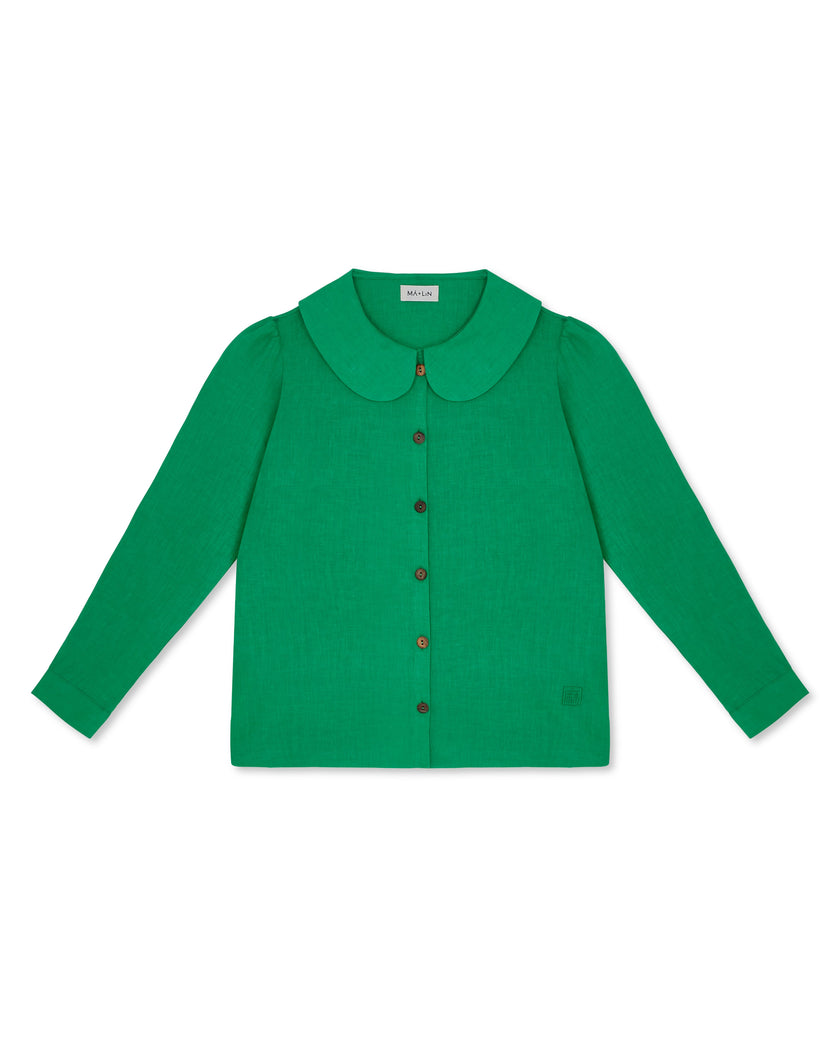 Claudine Linen Blouse  - Jade