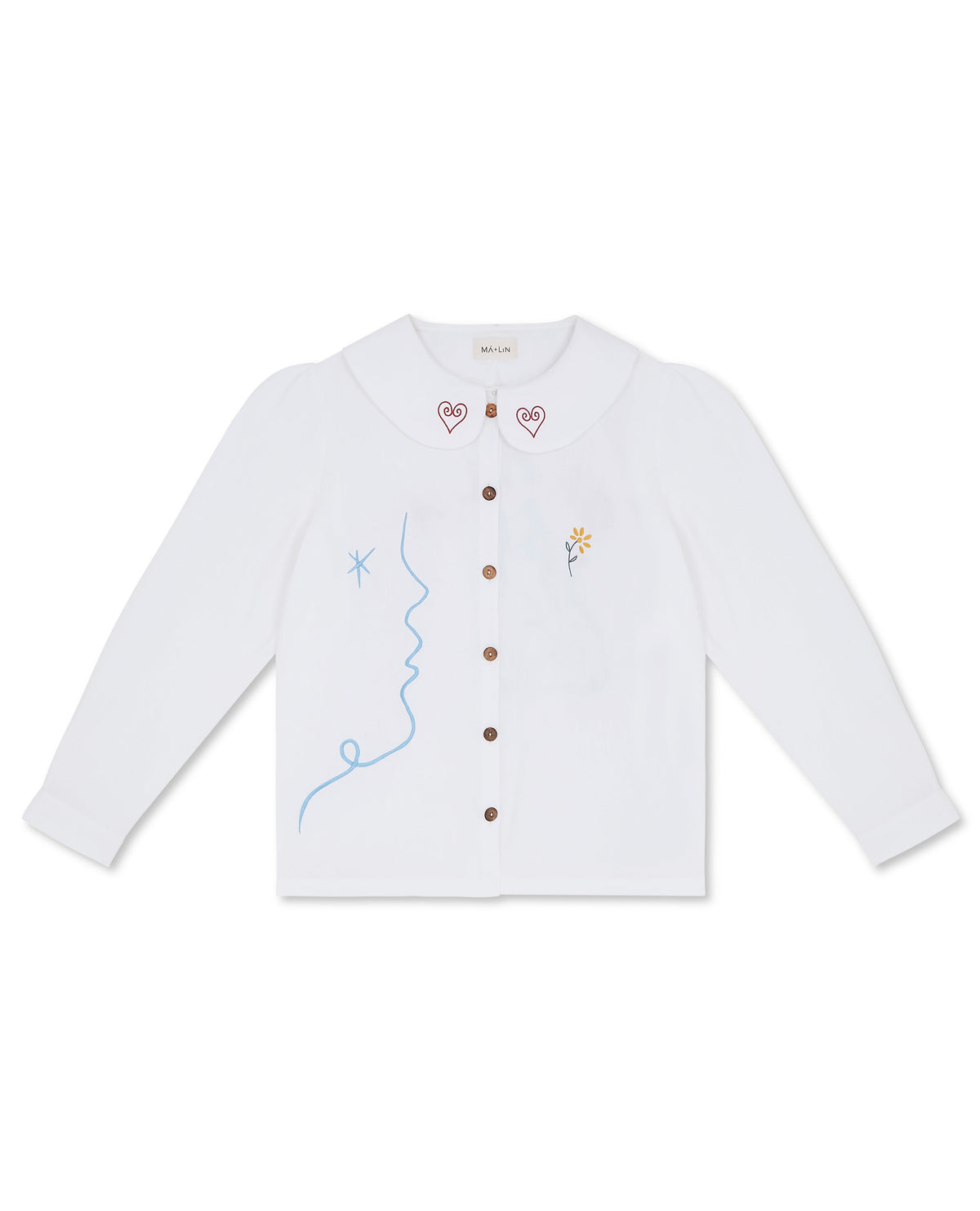 OLALA Embroidered Claudine Linen Blouse - White  x Laetitia Rouget - size M on pre-order for the end of September delivery