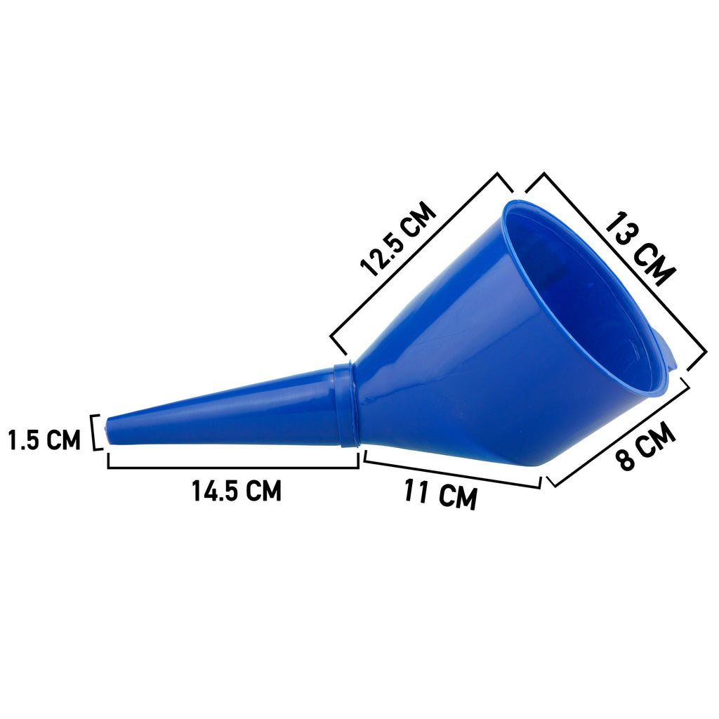 Angled Car Fuel Funnels with Filter (Black, Red & Blue)