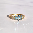 Ombre-Blautopasring in 18k Gold Vermeil