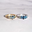 Ring mit Ombré-Blautopas in Sterlingsilber