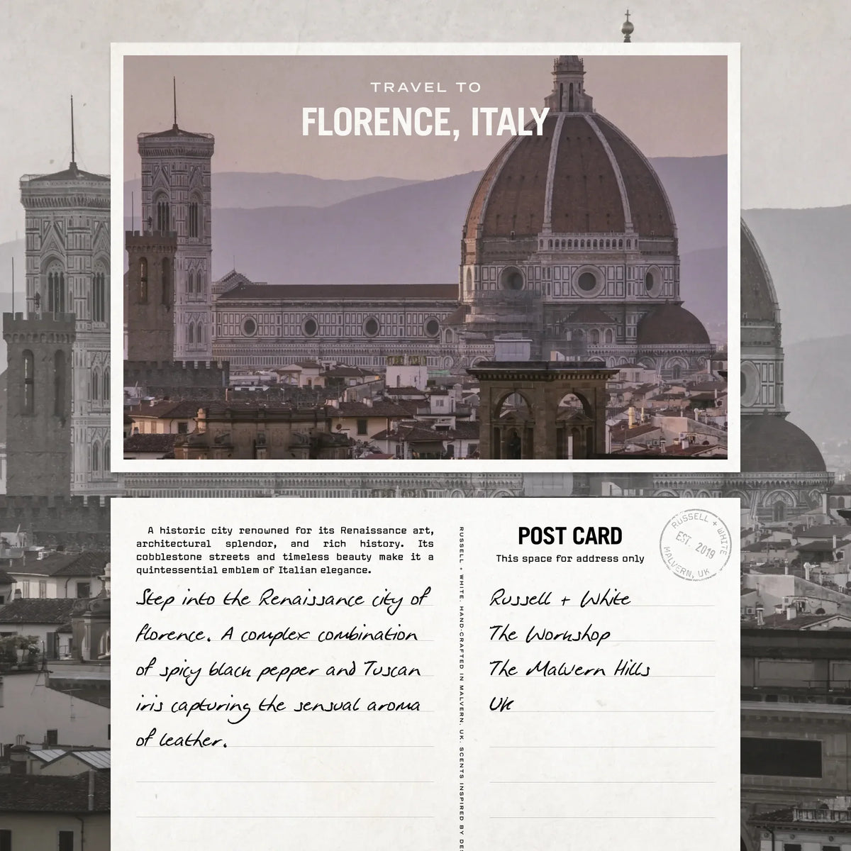 Firenze Leather 250g Scented Soy Candle