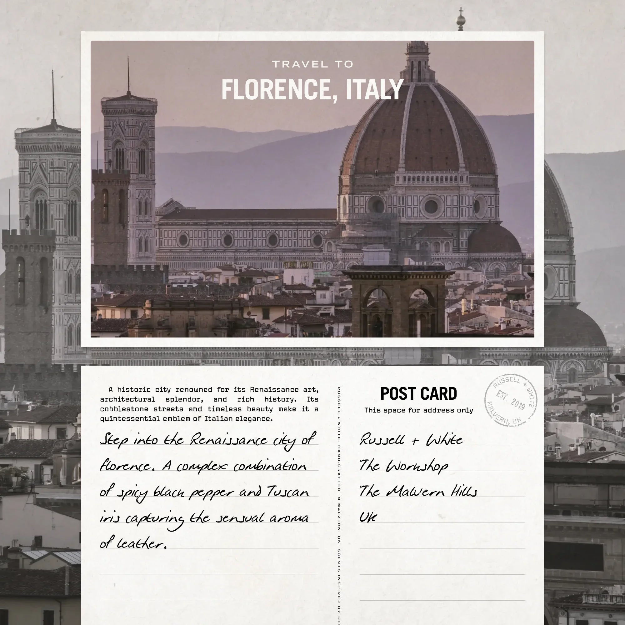 Firenze Leather 250g Scented Soy Candle