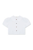 Frances Linen Cropped Blouse  - White