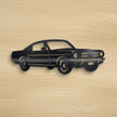 Classic Muscle Car Metal Wall Art – 30cm | Gloss Black Steel