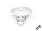 White Bound Heart Ring Choker