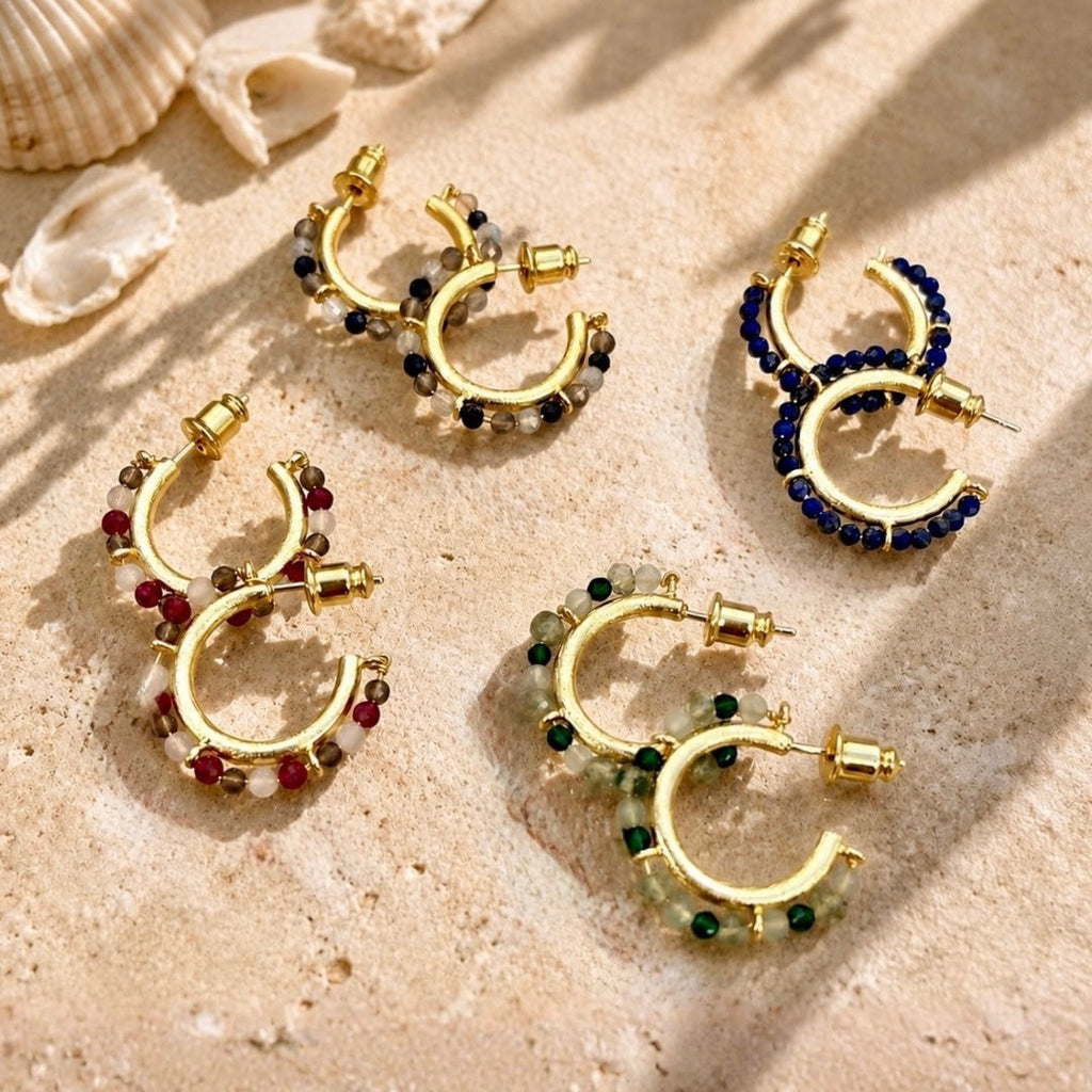 Ophelia Small Gemstone Hoops Lapis