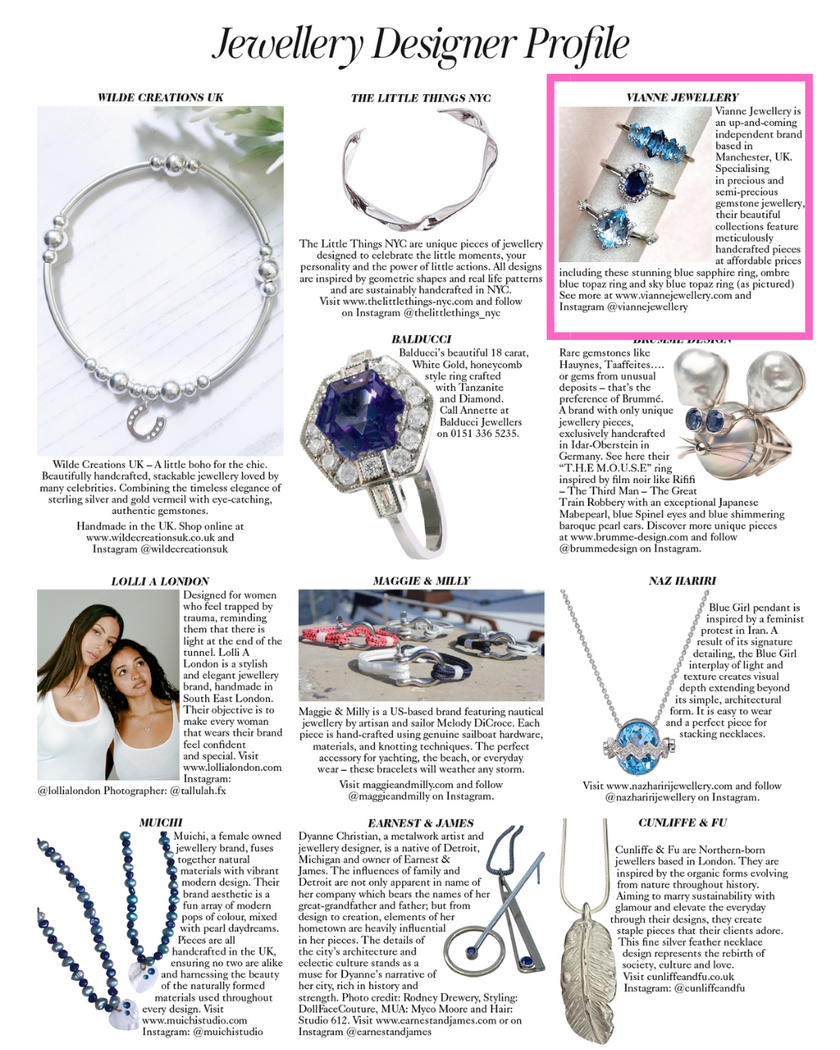 Ring mit Ombré-Blautopas in Sterlingsilber