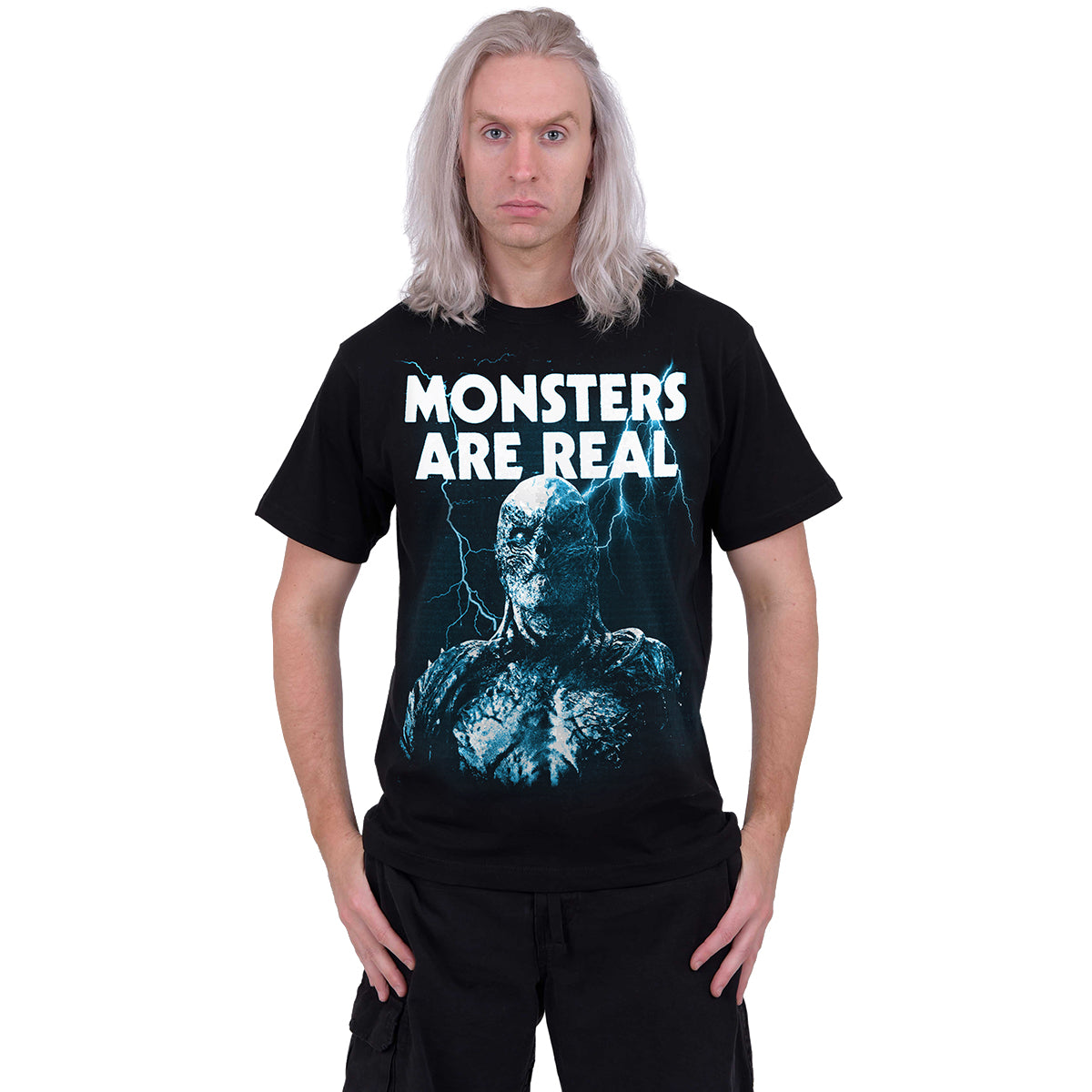 MONSTERS ARE REAL - Front Print T-Shirt Black