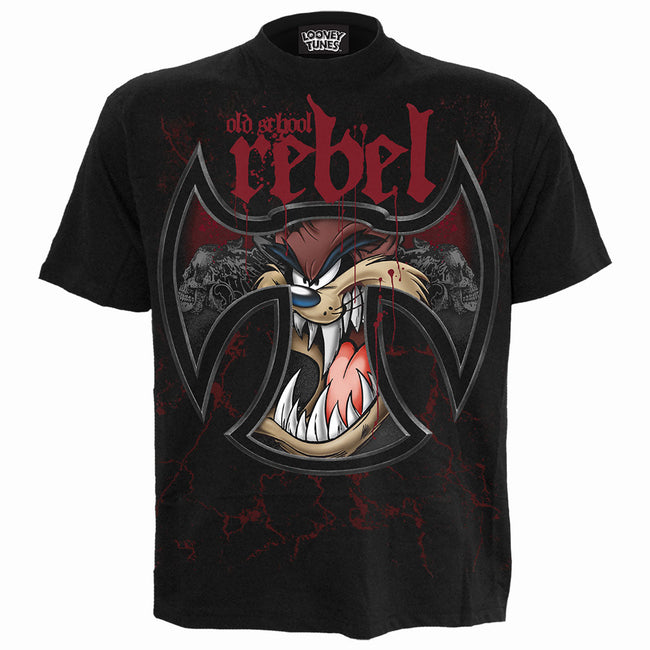 TAZ - OLD SCHOOL REBEL - Front-Print T-Shirt Schwarz