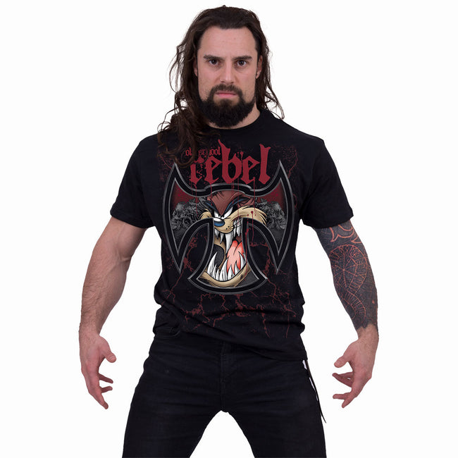 TAZ - OLD SCHOOL REBEL - Front-Print T-Shirt Schwarz