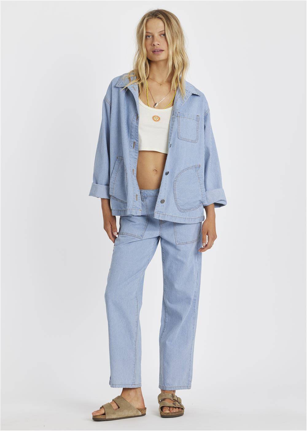 Sisstr Chore Oversized-Jeansjacke mit Taschen