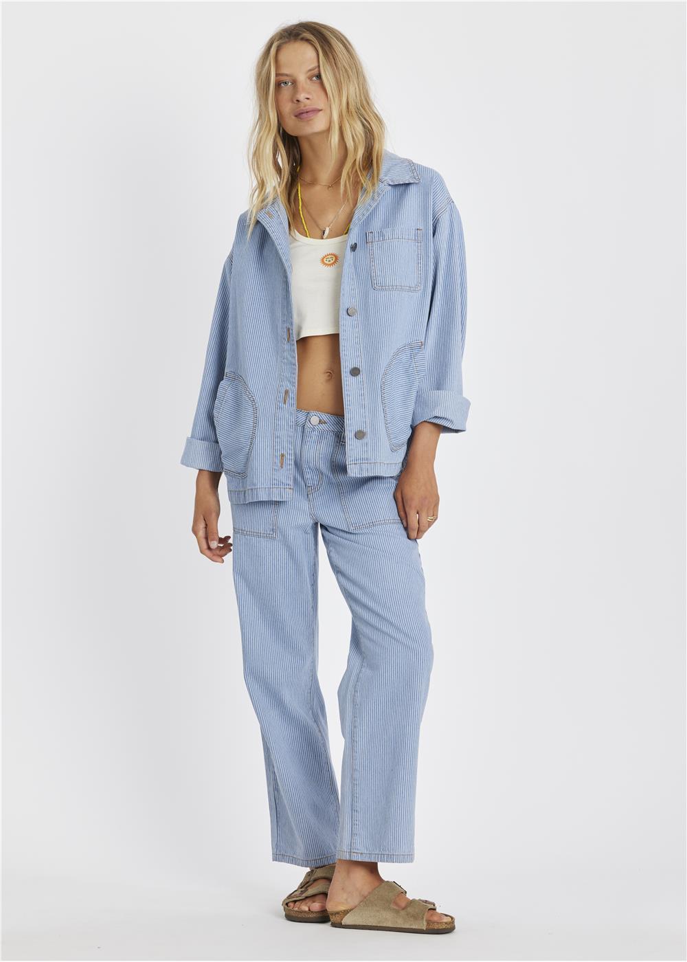 Sisstr Chore Oversized-Jeansjacke mit Taschen