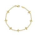 Elements Gold Armband mit strukturierten Blumen