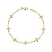 Elements Gold Textured Flower Station Bracelet