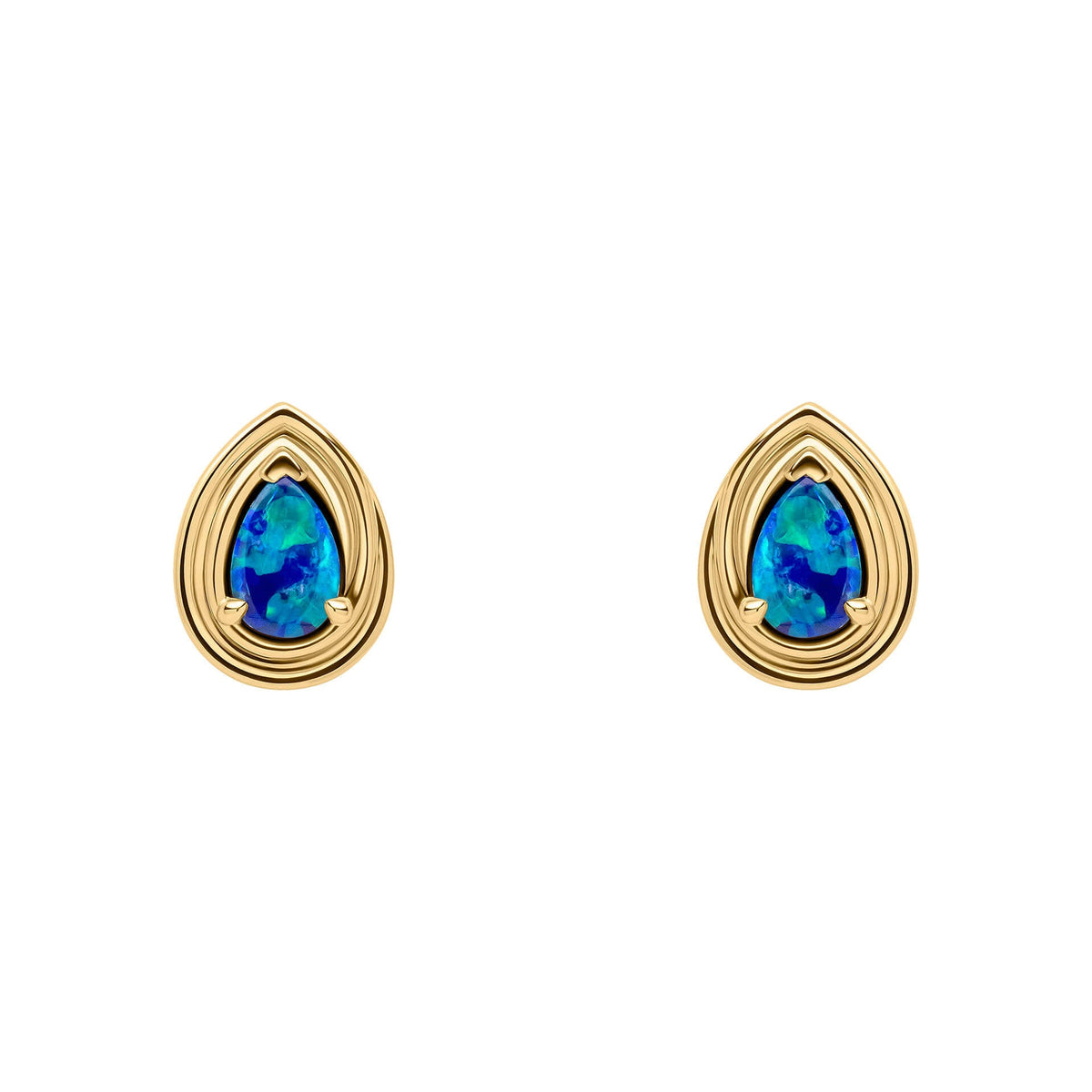 Elements Gold Opal Doublet Ohrstecker in Tropfenform