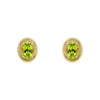 Elements Gold Peridot Oval Ridged Stud Earrings