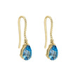 Elements Gold London Blue Topaz Rope Twist Drop Earrings