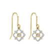 Elements Gold Diamond Floral Drop Earrings