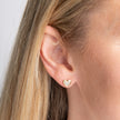 Elements Gold Pavé Diamond Heart Earrings