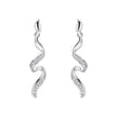 Elements Gold Diamond Twisted Ribbon Drop Earrings
