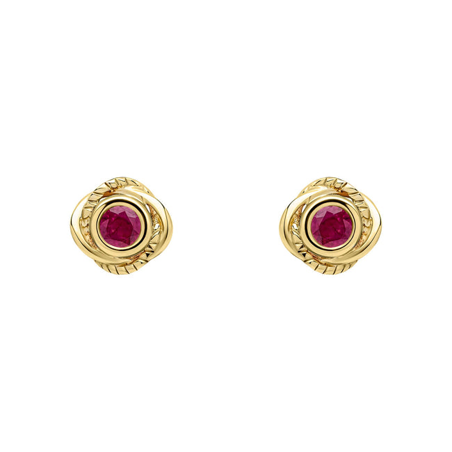 Elements Gold Fura Ruby Stud Earrings