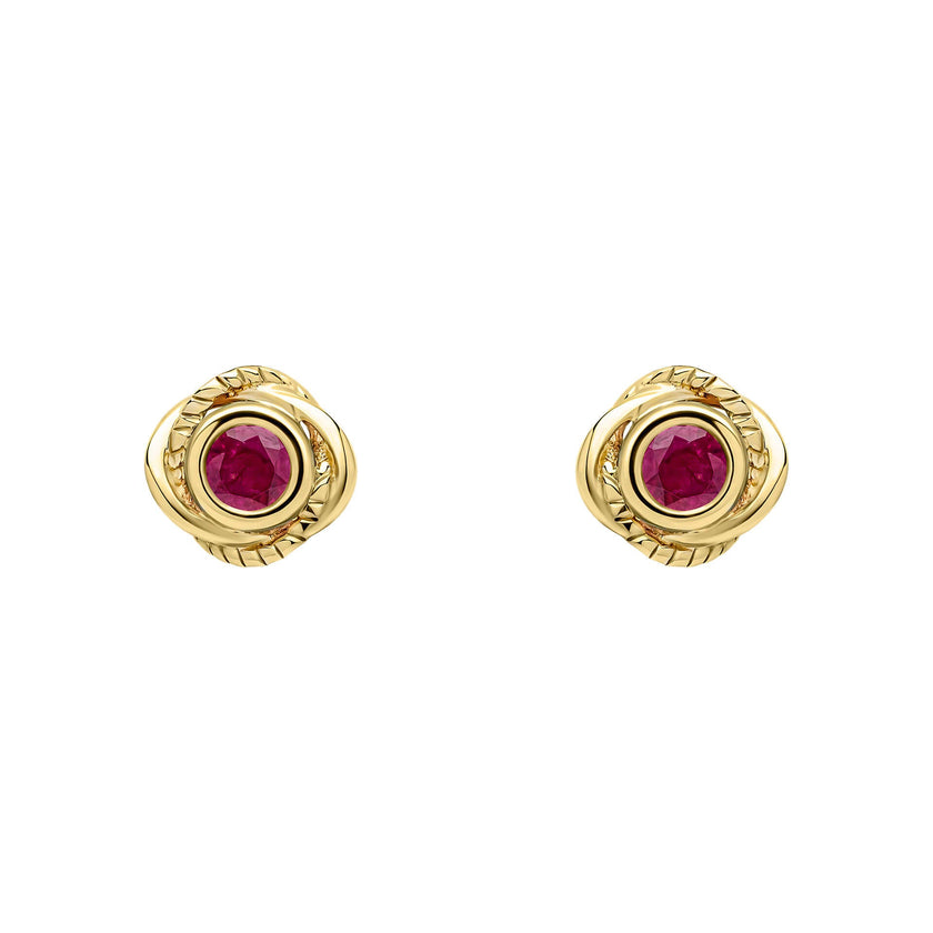 Elements Gold Fura Ruby Stud Earrings