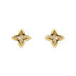 Elements Gold Textured Flower Stud Earrings
