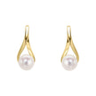 Elements Gold Freshwater Pearl Twist Drop Earrings