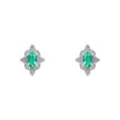 Elements Gold Emerald Art Deco Stud Earrings