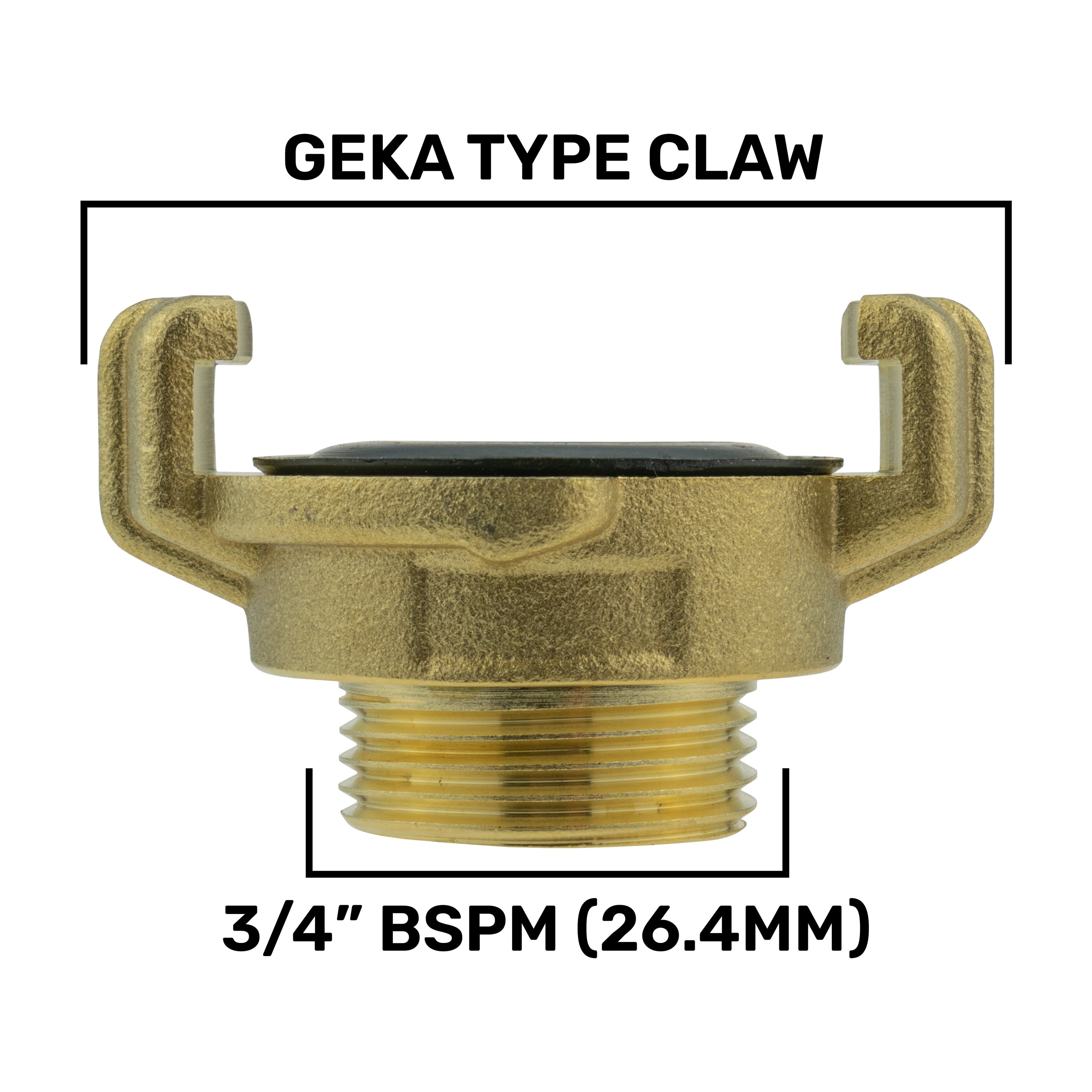 Geka Type Connector with In-Line BSPF Valve and 25mm Brass Barb