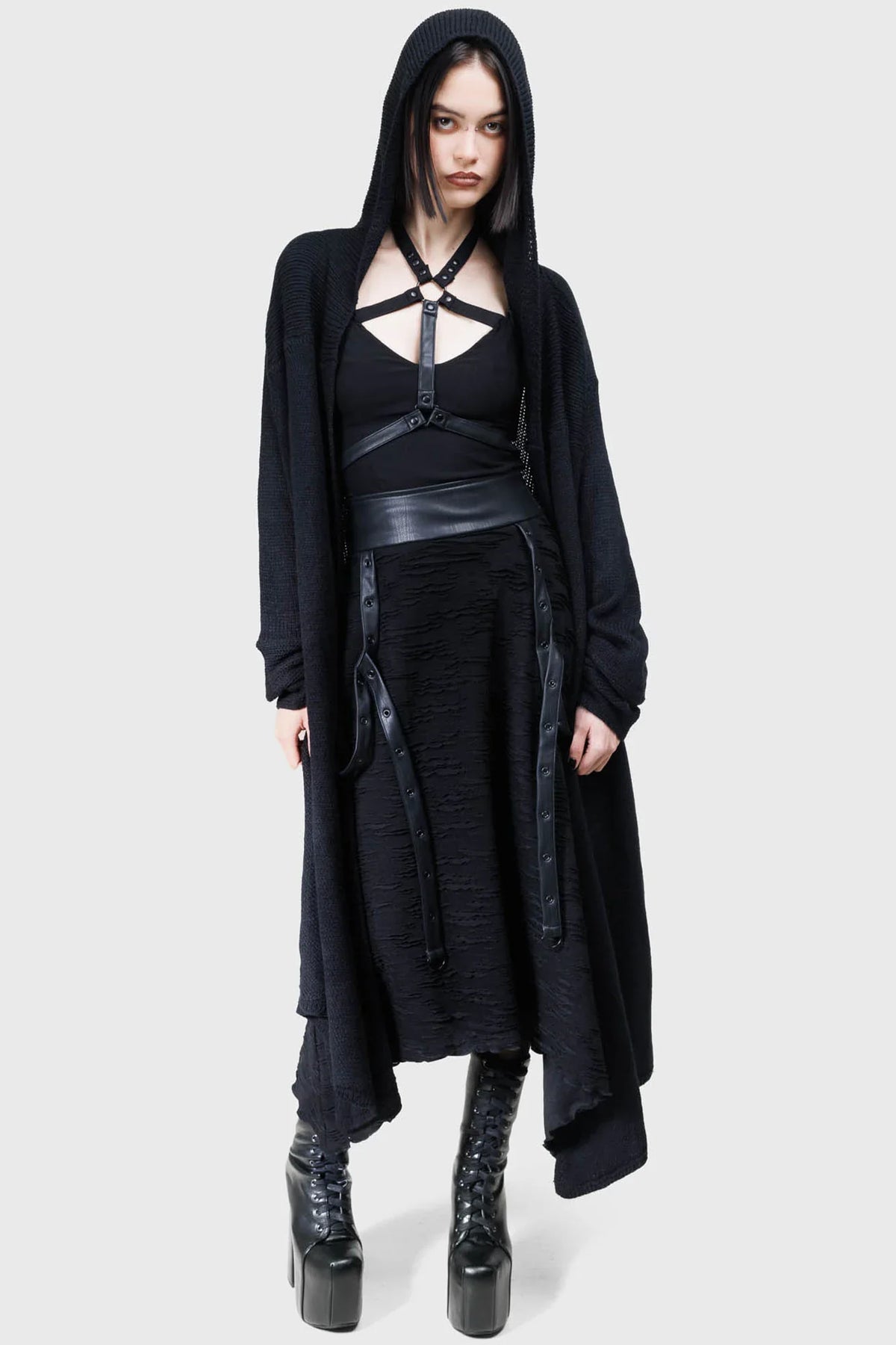 Killstar Gloomara Textured Jersey Skirt