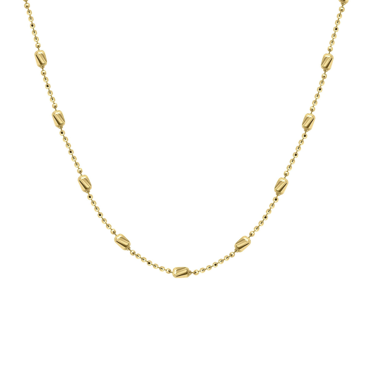 Elements Gold Diamond Cut Station Necklace