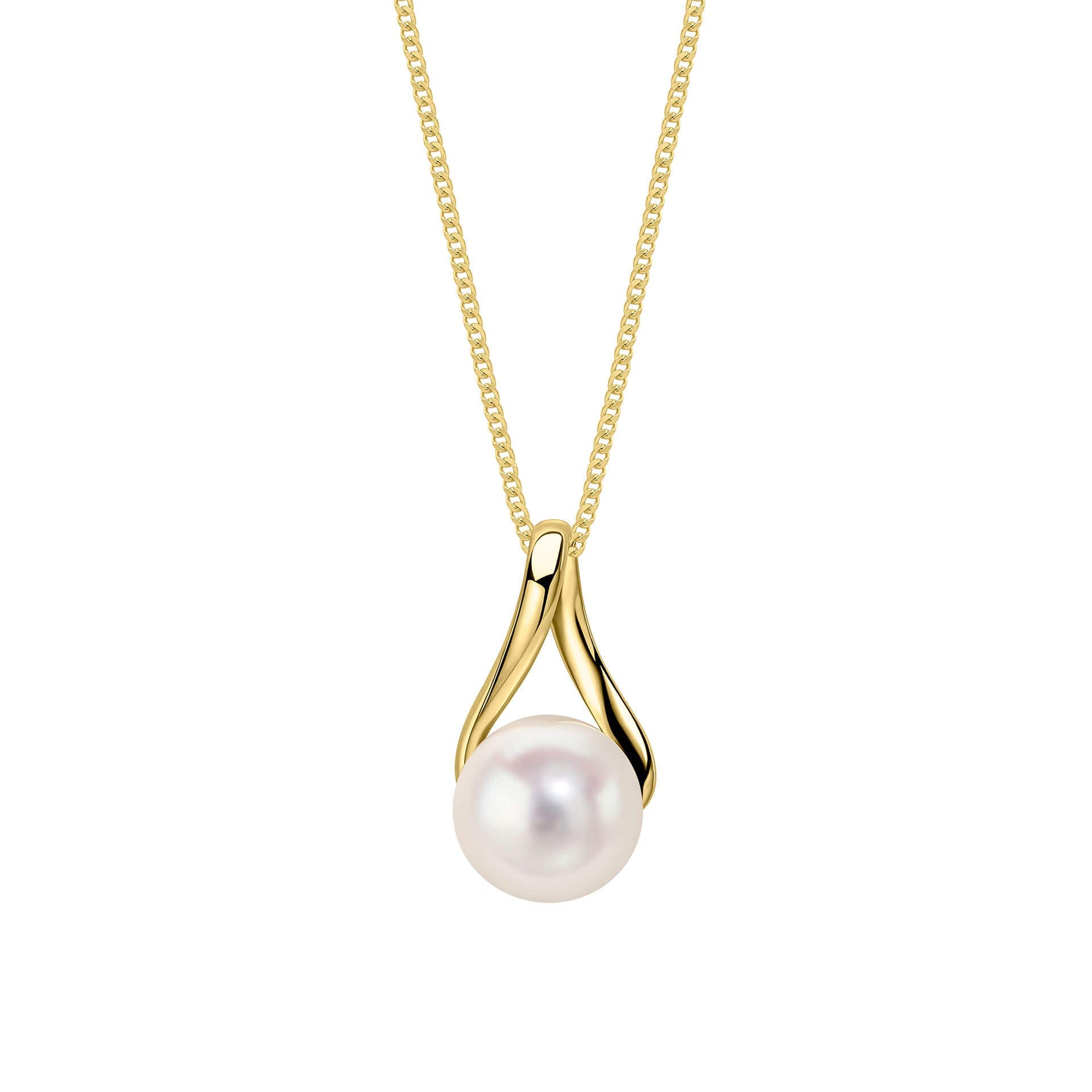 Elements Gold Freshwater Pearl Twist Pendant