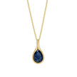 Elements Gold Blue Sapphire Sleek Teardrop Pendant