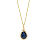 Elements Gold Blue Sapphire Sleek Teardrop Pendant