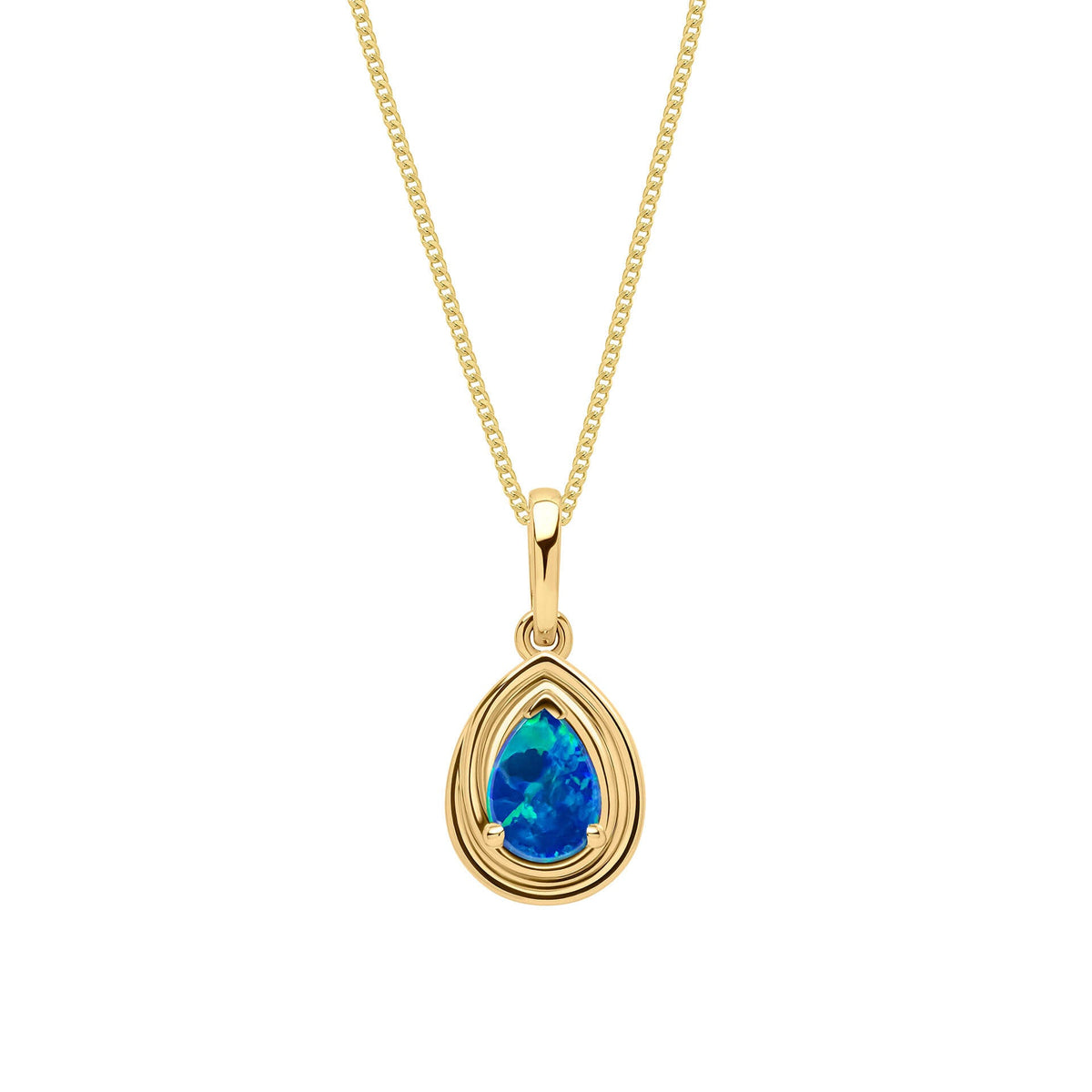 Elements Gold Opal Doublet Teardrop Pendant