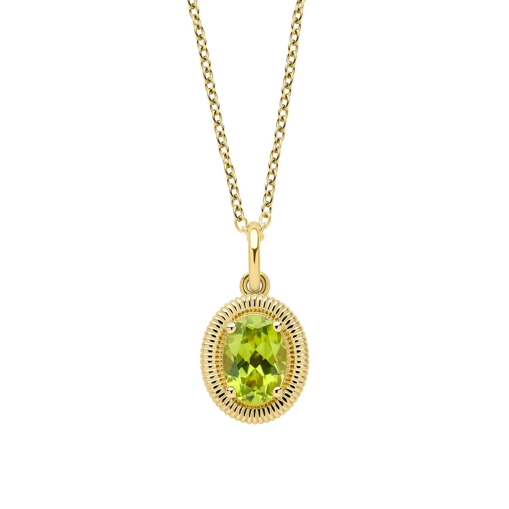 Elements Gold Peridot oval gerillter Anhänger